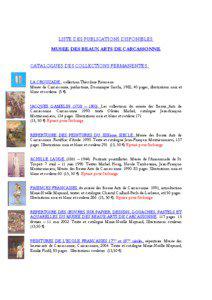 Microsoft Word - LISTE DES PUBLICATIONS DISPONIBLES 1.doc