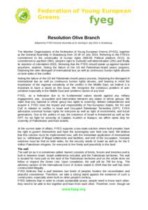 Federation of Young European Greens fyeg  Resolution Olive Branch