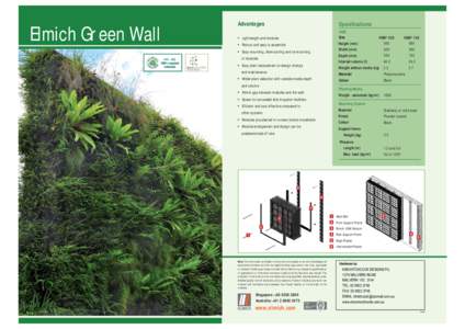Elmich Green Wall  Advantages Specifications
