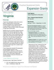 Virginia Preschool Expansion Abstract Final