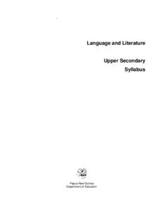 −  Language and Literature Upper Secondary Syllabus