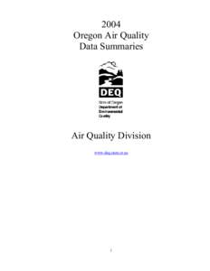 2004 Oregon Air Quality Data Summaries