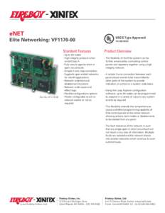 eNET  Elite Networking: VF1170-00 Standard Features  Part No. VF1170-00