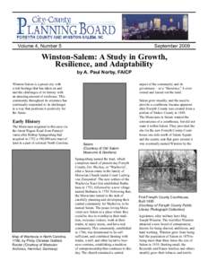 September[removed]Volume 4, Number 5 Winston-Salem: A Study in Growth, Resilience, and Adaptability