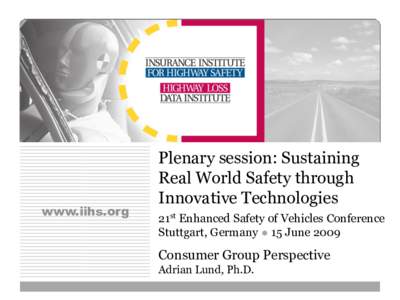 ESV 2009 Plenary Session | Stuttgart, Germany