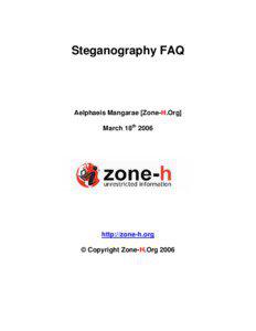 Steganography FAQ  Aelphaeis Mangarae [Zone-H.Org]