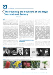HISTORY  The Founding and Founders of the Royal Horticultural Society Jules Janick