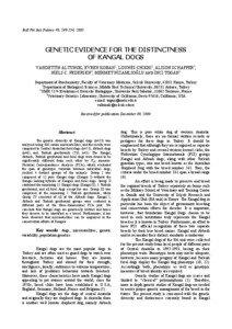 Bull Vet Inst Pulawy 49, [removed], 2005  GENETIC EVIDENCE FOR THE DISTINCTNESS