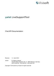 Visisoft  yalst LiveSupportTool Chat API Documentation