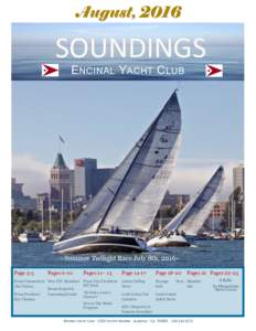 August, 2016  SOUNDINGS ENCINAL YACHT CLUB  ~Summer Twilight Race July 8th, 2016~