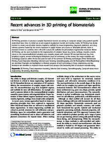 Recent advances in 3D printing of biomaterials