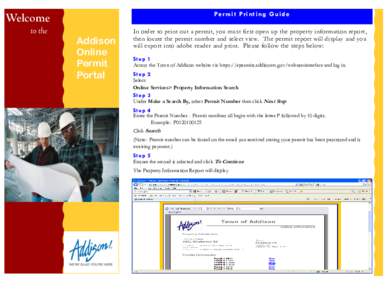 Pe r m i t Pr in t ing Guid e  Welcome to the  Addison