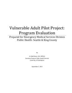Vulnerable Adult Pilot Project: Program Evaluation