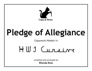 Copycat Books  Pledge of Allegiance Copywork Models in  HWT ùæîæë¬íæàøïÌÑ