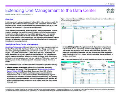 At-A-Glance  Extending One Management to the Data Center CISCO PRIME INFRASTRUCTURE 2.2  Overview