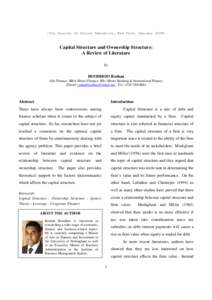 [The Journal of Online Education, New York, JanuaryCapital Structure and Ownership Structure: A Review of Literature by BOODHOO Roshan