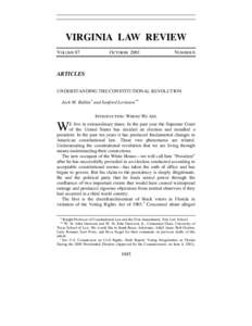 VIRGINIA LAW REVIEW VOLUME 87 OCTOBER[removed]NUMBER 6