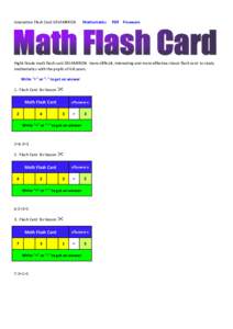 Innovation Flash Card OFLAMERON  Mathematics PDF Freeware