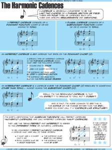 music theory for musicians and normal people by toby w. rush  The Harmonic Cadences A cadence is generally considered to be the last two chords of a phrase, section or piece.