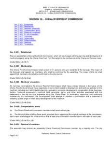 PART II - CODE OF ORDINANCES Chapter 2 - ADMINISTRATION ARTICLE III. - BOARDS AND COMMISSIONS DIVISION[removed]CHENA RIVERFRONT COMMISSION  DIVISION[removed]CHENA RIVERFRONT COMMISSION