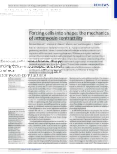 Nature Reviews Molecular Cell Biology | AOP, published online 1 July 2015; doi:nrm4012  REVIEWS Forcing cells into shape: the mechanics of actomyosin contractility