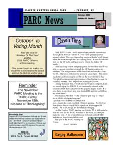PIONEER AMATEUR RADIO CLUB  - FREMONT, NE October, 2010  PARC News