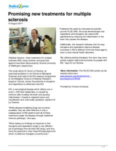 Promising new treatments for multiple sclerosis