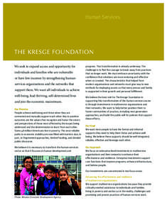 Kresge Foundation Human Services brochure