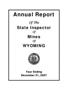 Annual Report Of The State Inspector Of
