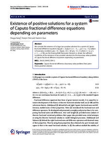 Existence of positive solutions for a system of Caputo fractional difference equations depending on parameters