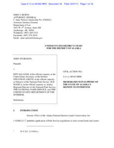 Case 3:11-cv[removed]HRH Document 16  Filed[removed]Page 1 of 16 JOHN J. BURNS ATTORNEY GENERAL