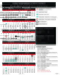 PLANO INDEPENDENT SCHOOL DISTRICTAcademic Calendar AUGUST 2016 S  M