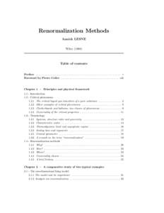 Renormalization Methods Annick LESNE WileyTable of contents