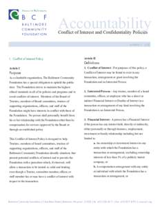 Board Conflict of Interest Policy adopted in 2008