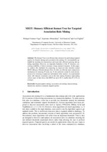 MEIT: Memory Efficient Itemset Tree for Targeted Association Rule Mining