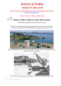SUDAN & NUBIA Bulletin, 66-80 Sudan & Nubia is the annual bulletin of the Sudan Archaeological Research Society http://www.sudarchrs.org.uk  Editor: Derek A. Welsby PhD, FSA