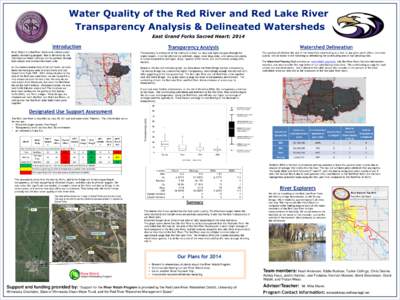 Water Quality of the Red River and Red Lake River Transparency Analysis & Delineated Watersheds East Grand Forks Sacred Heart: 2014 Introduction