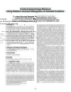 Content-based Image Retrieval Using Rotation-invariant Histograms of Oriented Gradients Jinhui Chen1 , Toru Nakashika1 , Tetsuya Takiguchi2 , Yasuo Ariki2 1  2