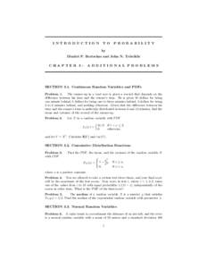 INTRODUCTION  TO PROBABILITY