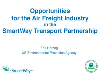 Opportunities for the Air Freight Industry in the SmartWay Transport Partnership (April 2015)
