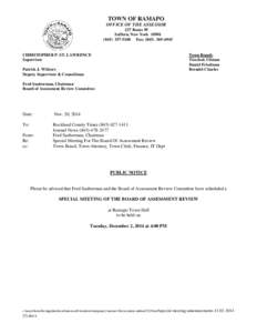 TOWN OF RAMAPO OFFICE OF THE ASSESSOR 237 Route 59 Suffern, New York[removed]5100 Fax: ([removed]