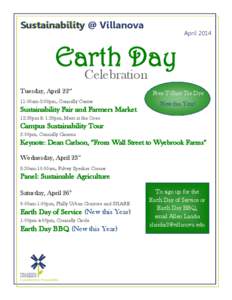 Sustainability @ Villanova  April 2014 Earth Day
