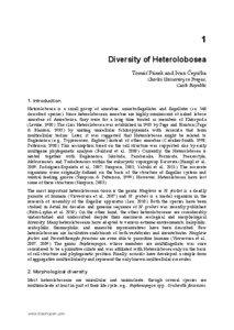 1 Diversity of Heterolobosea Tomáš Pánek and Ivan Čepička