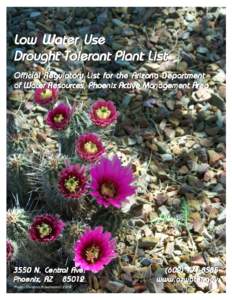 Low Water Use Drought Tolerant Plant List Official Official Regulatory Regulatory List List for