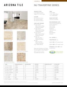 COMMERCIAL  NU TRAVERTINE SERIES PRODUCT TYPE Color Body Porcelain Digital Print Technology