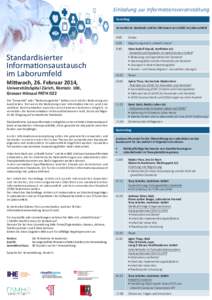 Einladung zur Informationsveranstaltung Vormittag Semantische Standards und der Mehrwert von LOINC im Laborumfeld Standardisierter Informationsaustausch