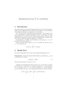 Regularization from L1 by convolution  1 Introduction
