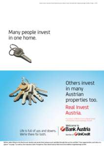 Real Invest Austria from Bank Austria Real Invest Immobilien-Kapitalanlage GmbH, Page 1 of 8  Many people invest in one home.  Others invest