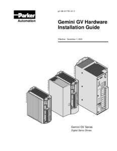 p/nE  Automation Gemini GV Hardware Installation Guide