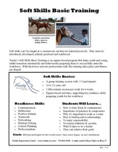 Soft Skills Basic Training  Using the connection with a horse to change futures.